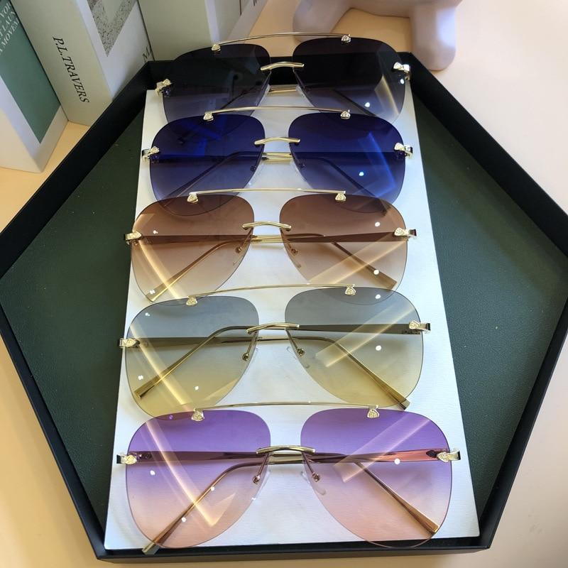 Premium Metal Rimless Sunglasses for Men and Women