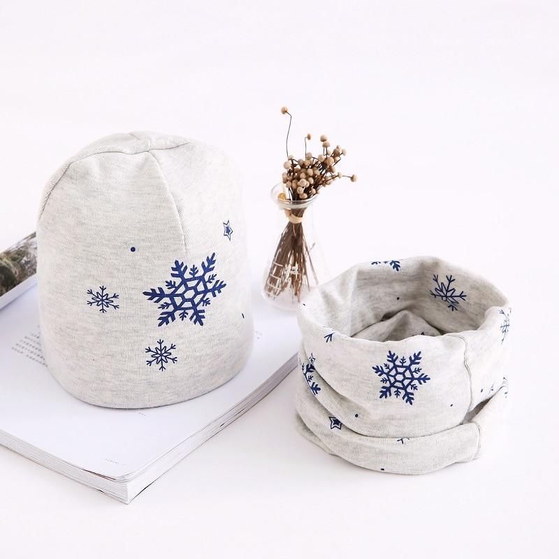 Adorable Star Print Cotton Hat & Scarf Set for Kids - Korvel