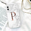 Funda de teléfono de textura de mármol blanco A-Z premium para iPhone 12 Mini