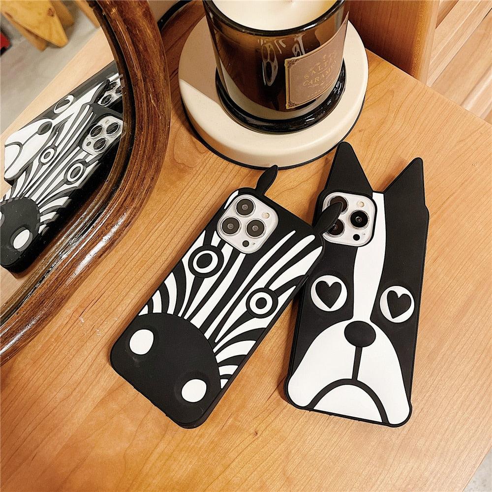 Cute 3D Cartoon Dog Silicone Phone Case for iPhone