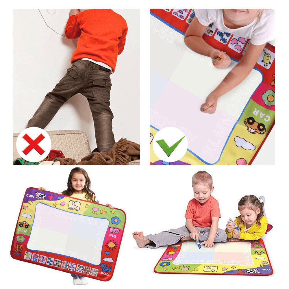 Tapis de Dessin à l'Eau Éducatif pour Enfants - 45,5 x 29 cm