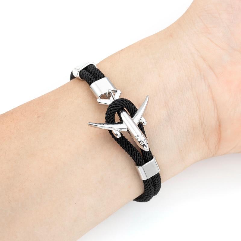 Pulsera de Ancla de Avión de Moda Moderna para Hombres y Mujeres