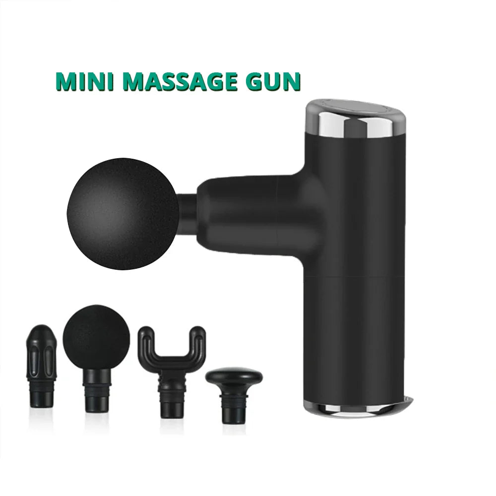 Mini Electric Massage Gun Deep Muscle Fascial Body Massager Gun Tissue Percussion Small Fitness Equipment Acid Relief Pain Relax - Korvel