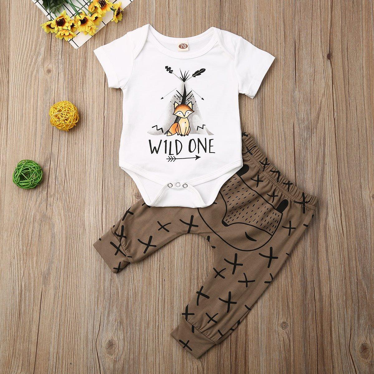 Cartoon Animals Print Short Sleeve Romper for Babies