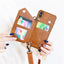 Funda cruzada de cuero de lujo con correa para billetera para iPhone