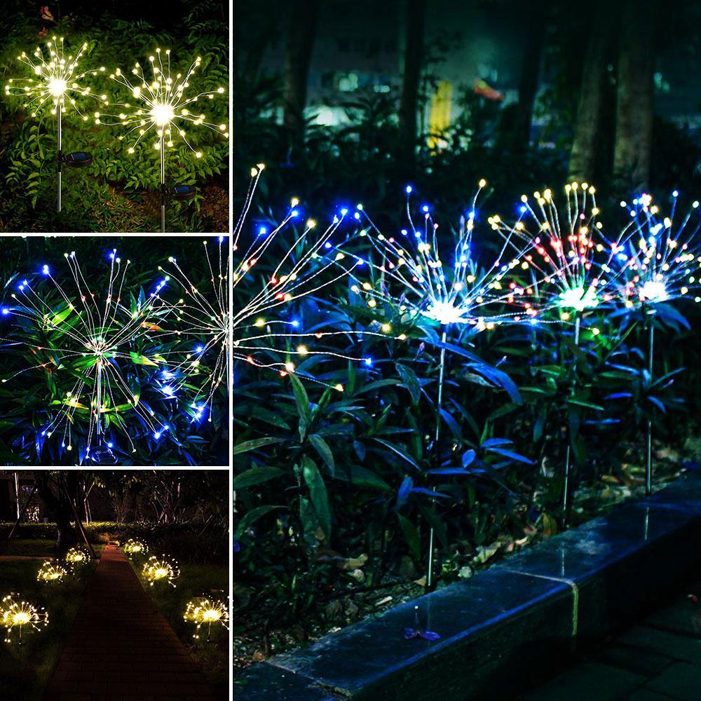 Modern Luxury LED Solar Garden Lamp - Tree Fireworks Design
