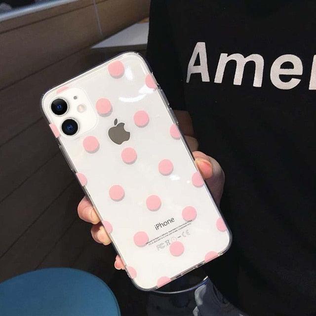 Premium Transparent Phone Case for iPhone - Little Dots Design