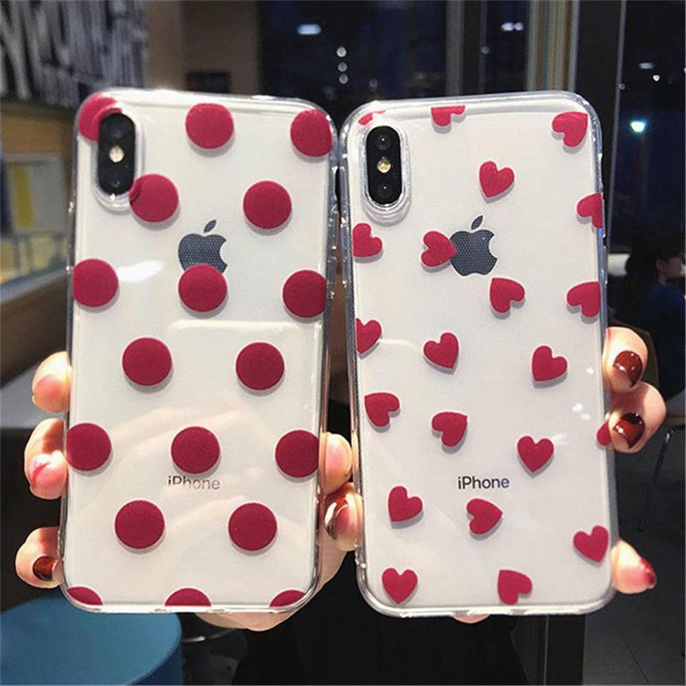 Premium Transparent Phone Case for iPhone - Little Dots Design