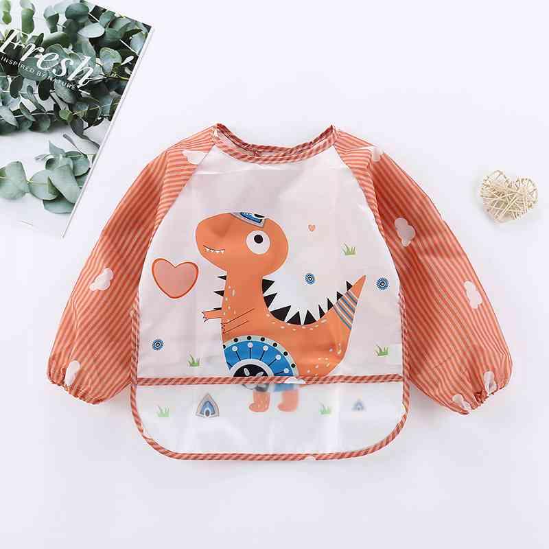 Adorable Waterproof Long Sleeve Baby Feeding Smock with Cartoon Design - Korvel