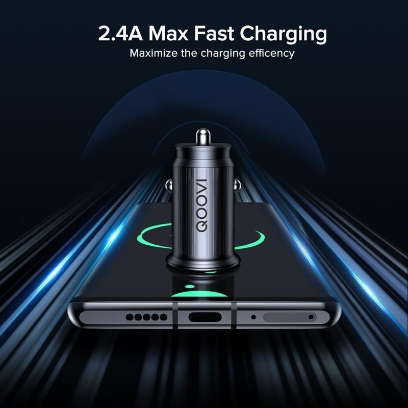 Dual USB Fast Car Charger 2.4A - Universal Mobile Device Charging Solution - Korvel