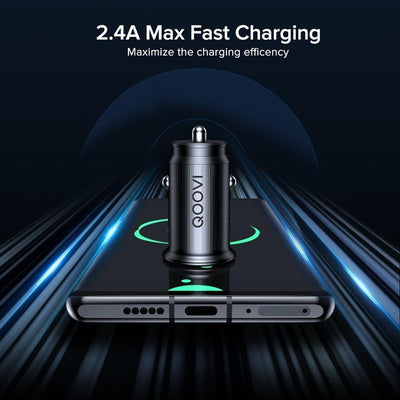 Dual USB Fast Car Charger 2.4A - Universal Mobile Device Charging Solution - Korvel