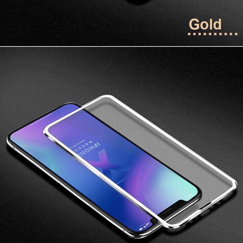 Protecteur d'écran en verre trempé 10D à bords incurvés pour iPhone