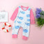Floral Dinosaur Car Printed Baby Romper - Long Sleeve