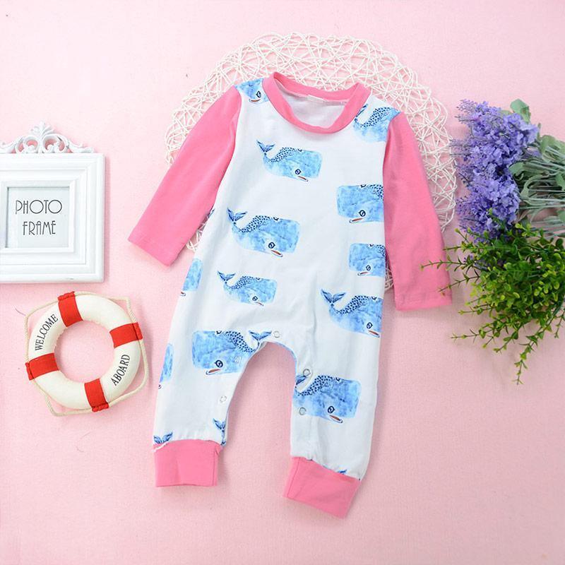Floral Dinosaur Car Printed Baby Romper - Long Sleeve