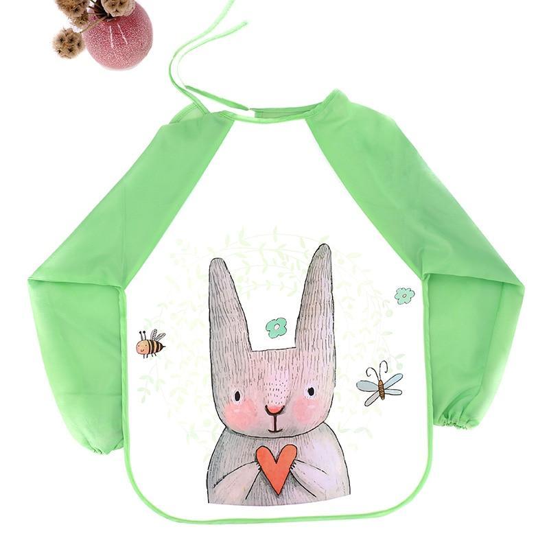 Adorable Waterproof Long Sleeve Baby Feeding Smock with Cartoon Design - Korvel