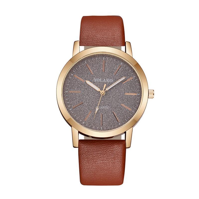 Montre de mode pour femmes en cuir de luxe à quartz
