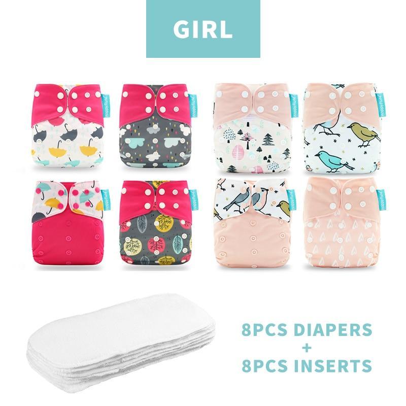 4PCS Eco-friendly Adjustable Cloth Diapers Set for Babies