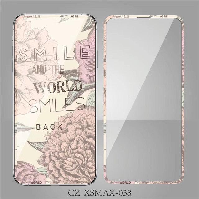 Protector de Pantalla de Vidrio Templado con Diseño de Flores en el Cielo de Moda para iPhone
