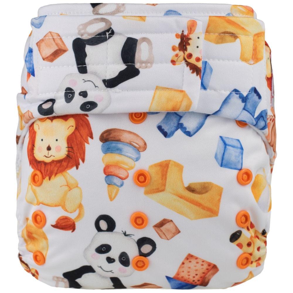 Pañal de bolsillo con ganchos y lazos - Pañal de tela lavable e impermeable