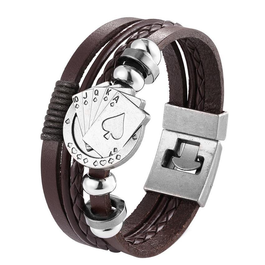 Bracelet en cuir tressé tendance pour hommes et femmes