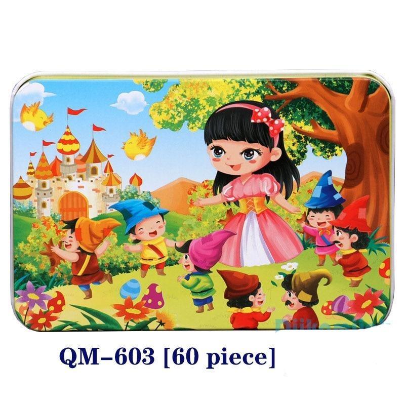 60-Piece Cartoon Animal Wooden Puzzle for Kids - Educational Fun Toy - Korvel