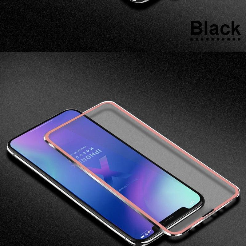 Protecteur d'écran en verre trempé 10D à bords incurvés pour iPhone