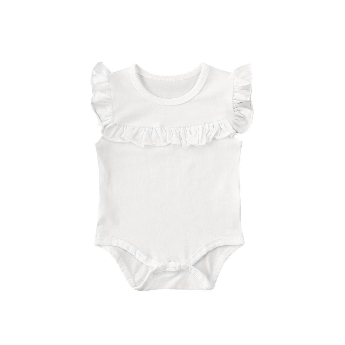 Ruffled Sleeveless Bodysuit for Newborn Baby Girls