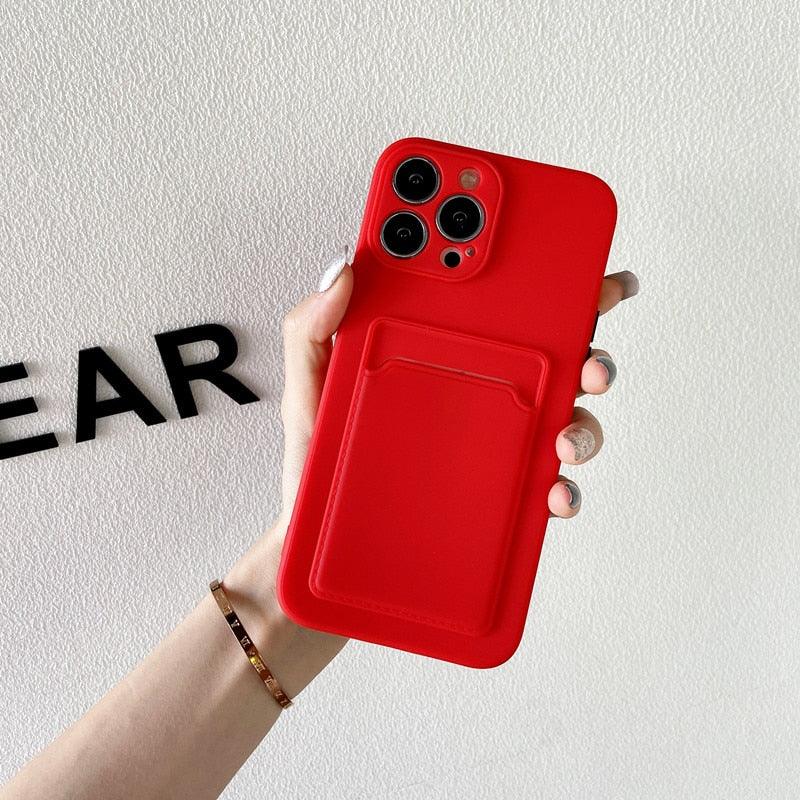 Soft Silicone Wallet Case for iPhone 14/13 Pro Max