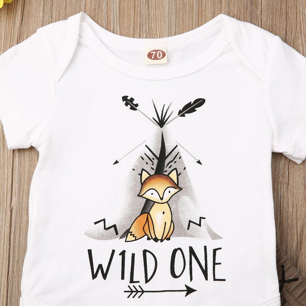 Cartoon Animals Print Short Sleeve Romper for Babies