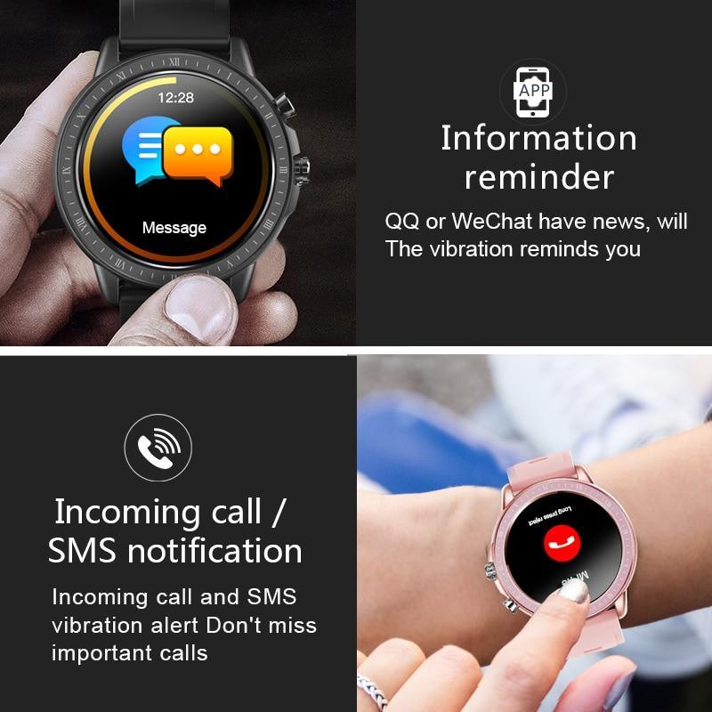 Montre intelligente unisexe élégante avec moniteur de fréquence cardiaque et design étanche