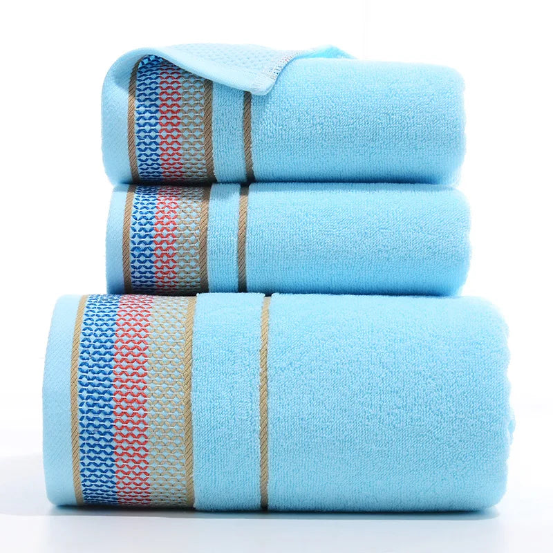3PCS/Set Towel Cotton Beach towels Luxury Thickened Bath Towel - Korvel