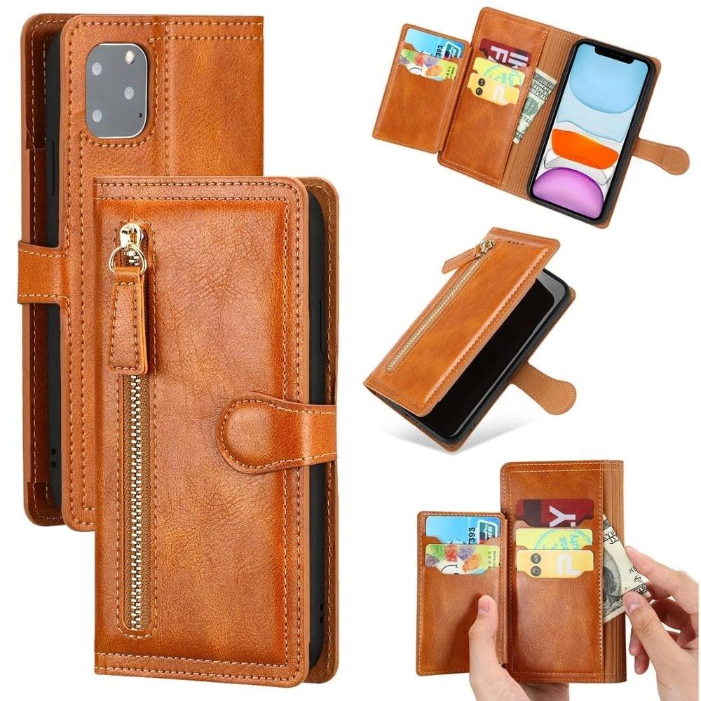 Elegant Retro PU Leather Flip Case for iPhone 14/13/12/11 Series with Card Holder - Korvel