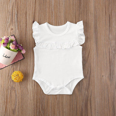 Ruffled Sleeveless Bodysuit for Newborn Baby Girls