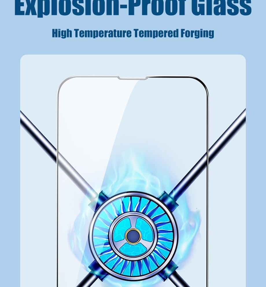 Protector de Pantalla de Vidrio Templado de Cubierta Completa de 4 Paquetes para iPhone
