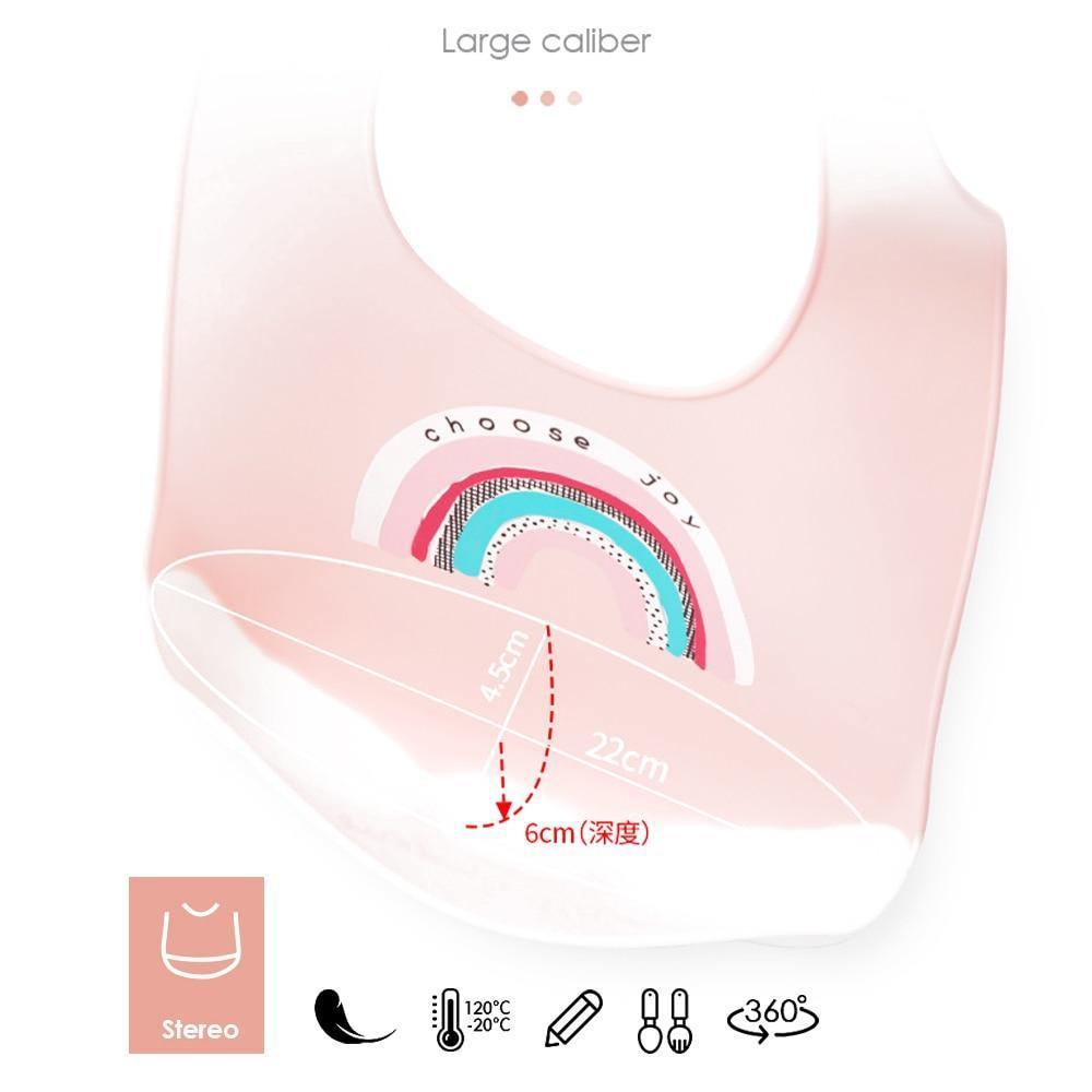 Bavoir en silicone imperméable ajustable pour bébés et enfants