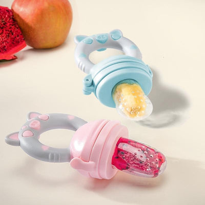 Silicone Baby Teether & Pacifier Feeder - Cartoon Animal Design