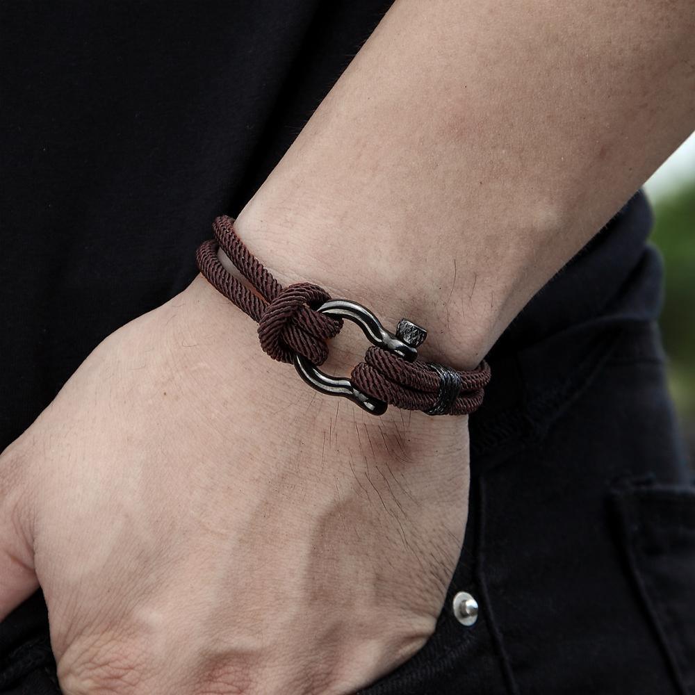 Bracelet en corde navy moderne et élégant pour hommes et femmes