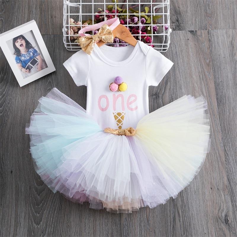 Vestido Moderno de Unicornio para Celebraciones del Primer Cumpleaños