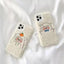 Coque de téléphone en peluche ours brun mignon pour modèles d'iPhone