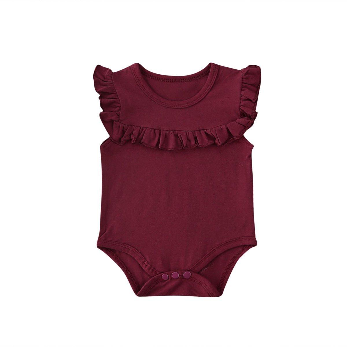 Ruffled Sleeveless Bodysuit for Newborn Baby Girls