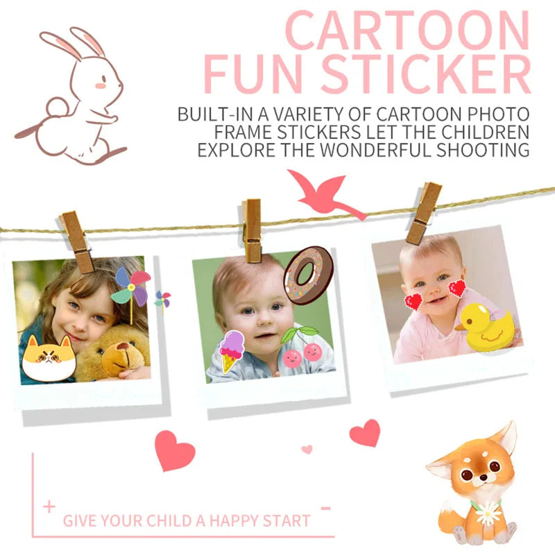 Child camera HD digital camera 2 inch cute cartoon Camera toys children birthday gift 1600w child toys Camera - Korvel
