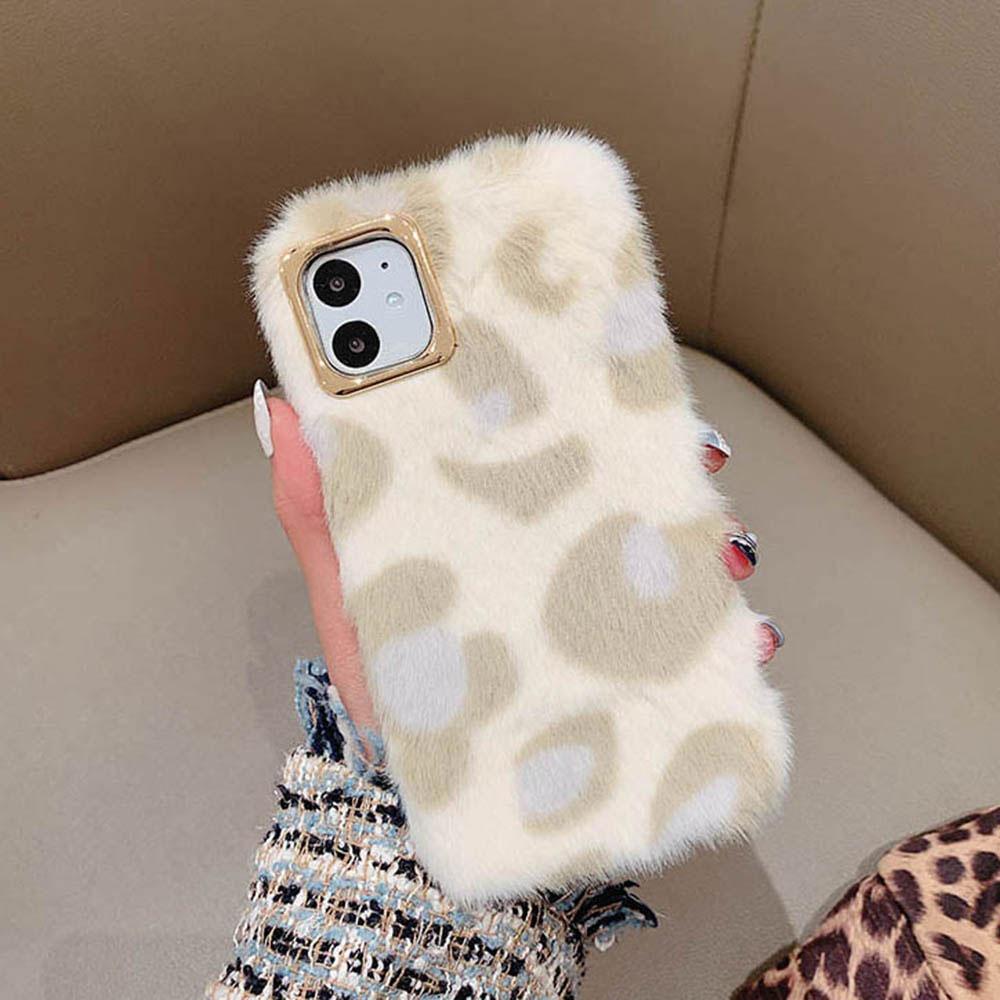 Fashion Plush Leopard Phone Case for iPhone Models