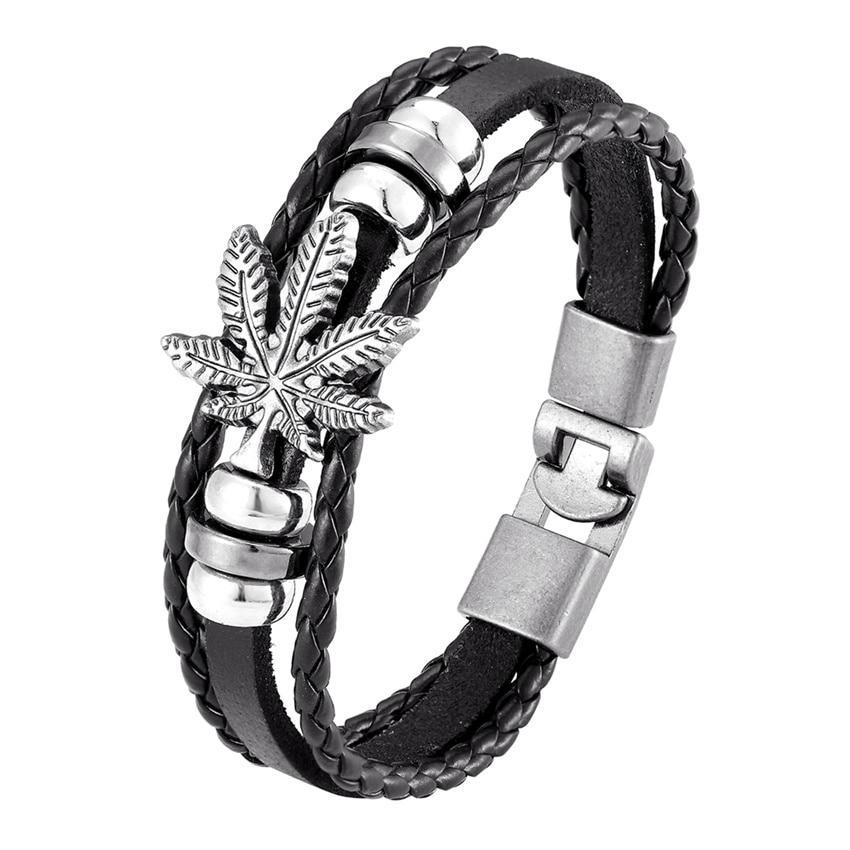 Bracelet en cuir tressé tendance pour hommes et femmes