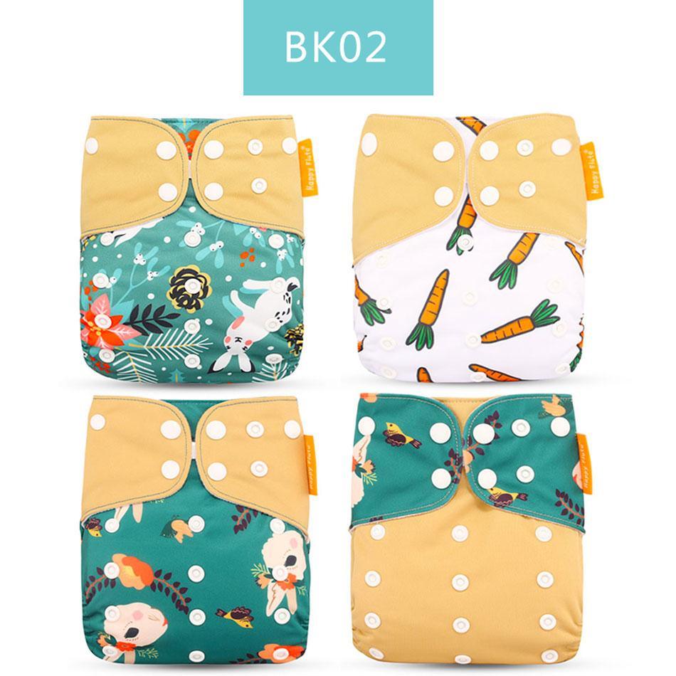 4PCS Eco-friendly Adjustable Cloth Diapers Set for Babies