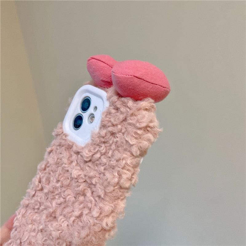 Fluffy Warm Cartoon Phone Case for iPhone