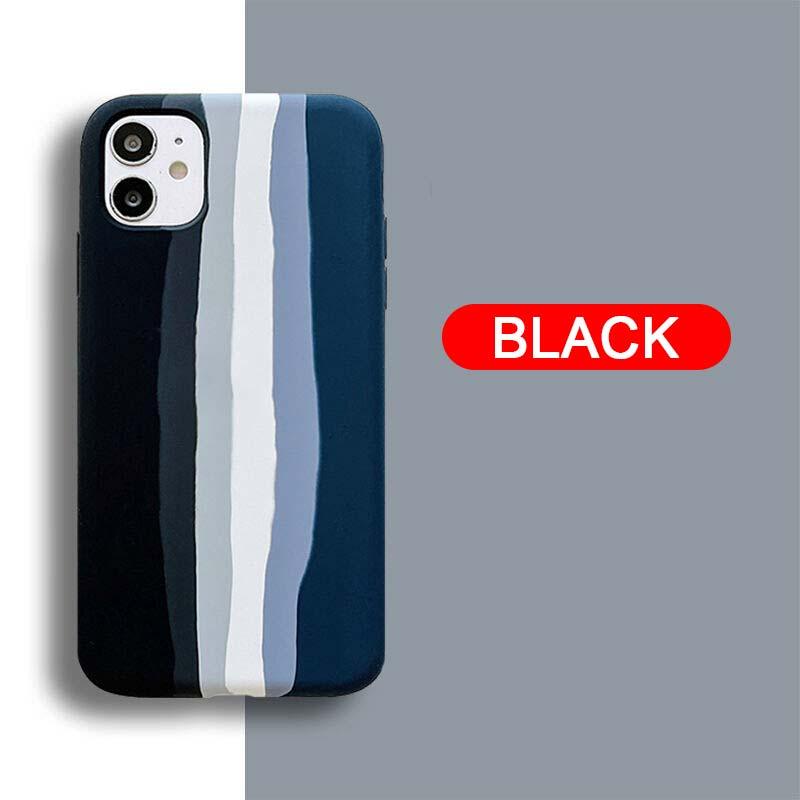 Funda de Silicona Arcoíris de Lujo para iPhone - Protección Premium