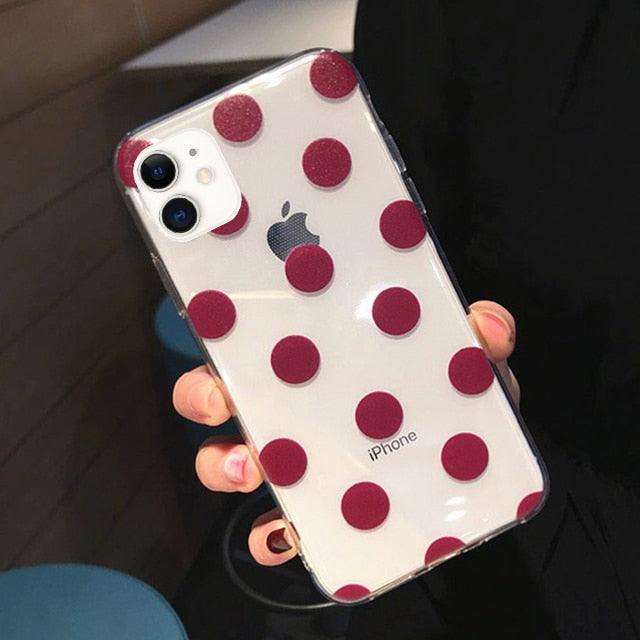 Premium Transparent Phone Case for iPhone - Little Dots Design