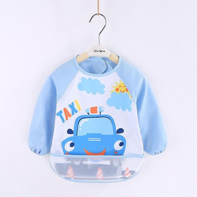 Adorable Waterproof Long Sleeve Baby Feeding Smock with Cartoon Design - Korvel