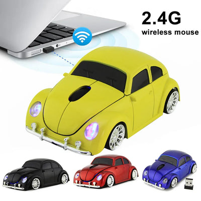 Funny Car Shape Ergonomic Wireless Mouse with Receiver For PC Laptop Gaming mouse Mini Car mouse game mouse 2.4GHz - Korvel
