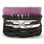 Vintage Black Bead Leather Bracelet for Men and Women